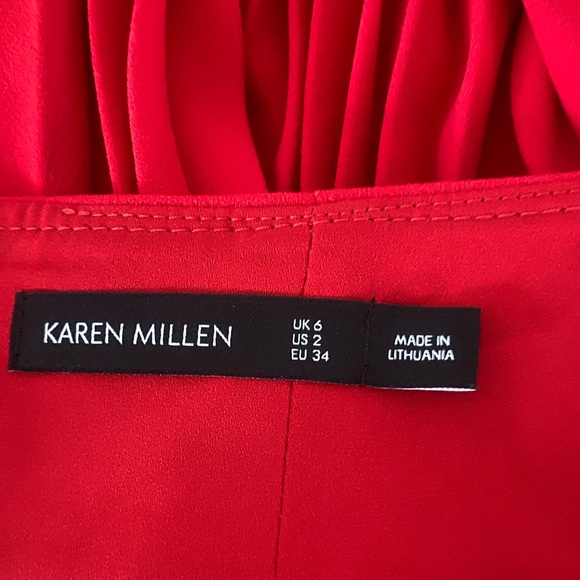 Karen Millen red pleaded skirt size 2 - Picture 6 of 10